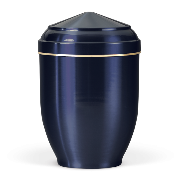 Tierurne Kupfer blau mit Goldband groß